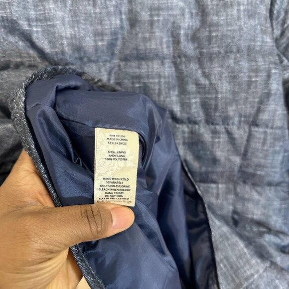Soft Surroundings Quilted Puffer Jacketlight weight women’s size XS Blue Gray - Picture 3 of 5